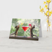 Glückliche Stunden-Eichhörnchen Karte (Gelbe Blume)