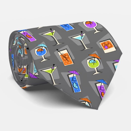 Glückliche Stunden-Retro hawaiischer tropischer Krawatte (Gerollt)