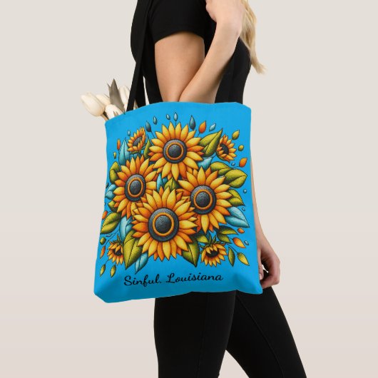 Glückliche "Sumpfspies" Sonnenblumenwelt-Tasche Tasche (Von Nahem)