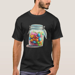 Glückliche Süßigkeiten und Süßigkeiten in einem Gl T-Shirt