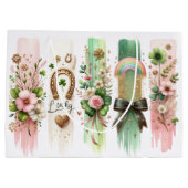 Glückliche Symbole, St. Patrick's Day Geschenktasc Große Geschenktüte (Rückseite)