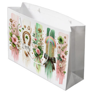 Glückliche Symbole, St. Patrick's Day Geschenktasc Große Geschenktüte