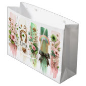 Glückliche Symbole, St. Patrick's Day Geschenktasc Große Geschenktüte (Vorderseite Schrägansicht)