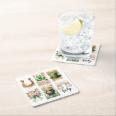 Glückliche Symbole, St. Patrick's Day Paper Unters Rechteckiger Pappuntersetzer (Vor Ort)