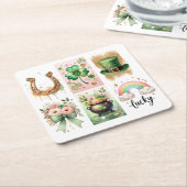 Glückliche Symbole, St. Patrick's Day Paper Unters Rechteckiger Pappuntersetzer (angewinkelt)