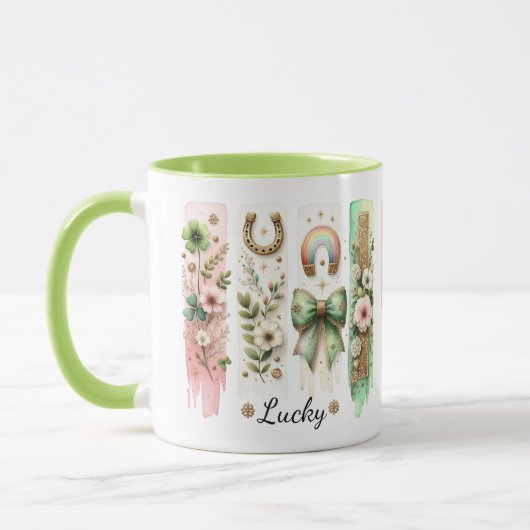 Glückliche Symbole, St. Patrick's Day Tasse (Links)
