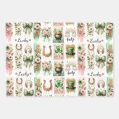 Glückliche Symbole, St. Patrick's Day Wrapping Pap Geschenkpapier Set (Vorderseite)