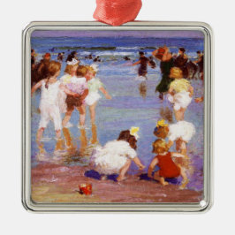 Glückliche Tage am Strand (von E.H. Potthast) Ornament Aus Metall
