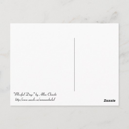 Glückliche Tage Postkarte (Rückseite)