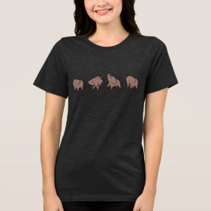 Glückliche tanzende Elefanten Tri-Blend Shirt