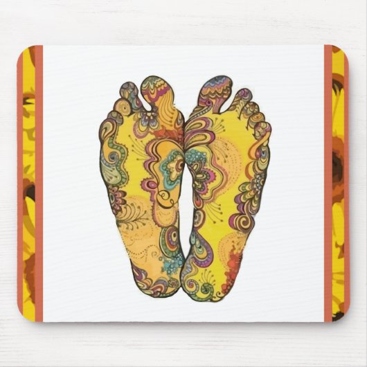 Glückliche Tappin Hippie-Füße Mousepad (Vorne)