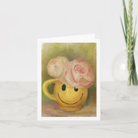 Glückliche Tasse geklappt Grußkarte Karte (Vorderseite)