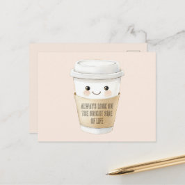 Glückliche Tasse Sieh die Sache von der positiven  Postkarte