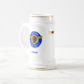 Glückliche Teufel Bierglas (Vorderseite Links)