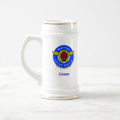 Glückliche Teufel Bierglas (Links)