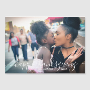 Glückliche Thanksgiving Custom Foto Magnet Card