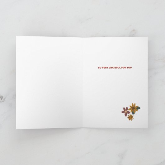 Glückliche Thanksgiving floralgeklappte Grußkarte Karte (Innenseite)