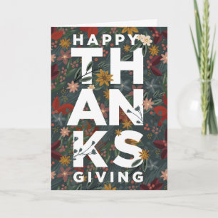 Glückliche Thanksgiving floralgeklappte Grußkarte Karte