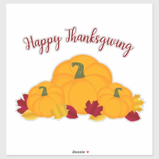 Glückliche Thanksgiving-Herbstlaube & Orange Pumpk Aufkleber (Blatt)