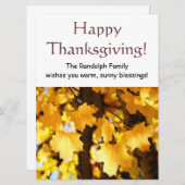 Glückliche Thanksgiving-Karten Einladungen Ihren T (Vorne/Hinten)