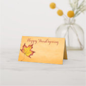 Glückliche Thanksgiving-Meldung fällt aus dem Tisc Platzkarte (Vorderseite)