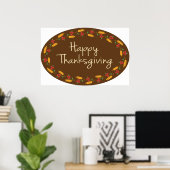 Glückliche Thanksgiving-Nachricht Poster (Heimbüro)