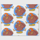 glückliche Thanksgiving Pizza aus der Türkei lusti Geschenkpapier (Flach)