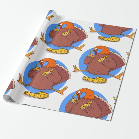 glückliche Thanksgiving Pizza aus der Türkei lusti Geschenkpapier (Ungerollt)