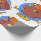 glückliche Thanksgiving Pizza aus der Türkei lusti Geschenkpapier (Ecke)