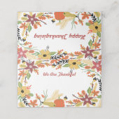 Glückliche Thanksgiving-Tisch Sitzplätze und Grußk Platzkarte (Außenseite Aufgefaltet)