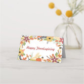 Glückliche Thanksgiving-Tisch Sitzplätze und Grußk Platzkarte (Rückseite)