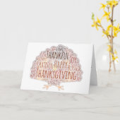 Glückliche Thanksgiving Trukey Wort Kunst Grußkart Karte (Gelbe Blume)