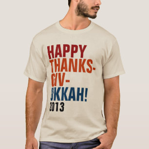 Glückliche Thanksgivukkah 2013 mutiger Text T-Shirt