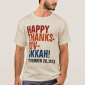 Glückliche Thanksgivukkah 2013 mutiger Text T-Shirt (Vorderseite)
