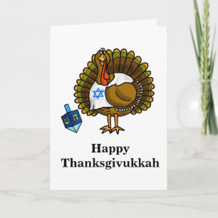 Glückliche Thanksgivukkah jüdische die Türkei Feiertagskarte