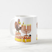 Glückliche Thanksgivukkah Kaffee-Tasse Kaffeetasse (Vorderseite Links)