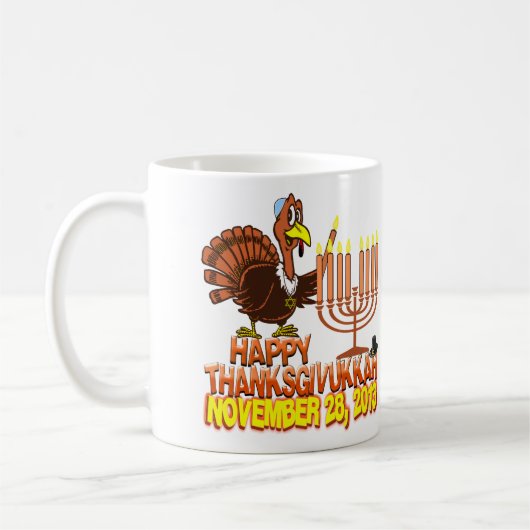 Glückliche Thanksgivukkah Kaffee-Tasse Kaffeetasse (Links)