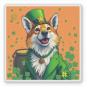 Glückliche Tiere in Tarnung - St. Patrick's Day Fu Aufkleber (Vorderseite)