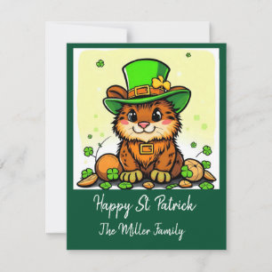 Glückliche Tiere in Tarnung - St. Patrick's Day Fu Feiertagskarte
