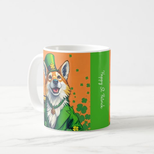 Glückliche Tiere in Tarnung - St. Patrick's Day Fu Kaffeetasse (Vorderseite Links)