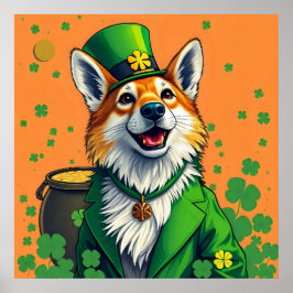 Glückliche Tiere in Tarnung - St. Patrick's Day Fu Poster