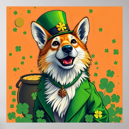 Glückliche Tiere in Tarnung - St. Patrick's Day Fu Poster (Vorne)