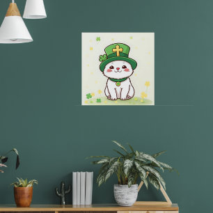 Glückliche Tiere in Tarnung - St. Patrick's Day Fu Poster