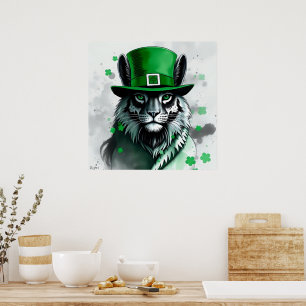 Glückliche Tiere in Tarnung - St. Patrick's Day Fu Poster