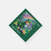 Glückliche Tiere in Tarnung - St. Patrick's Day Fu Serviette (Ecke)