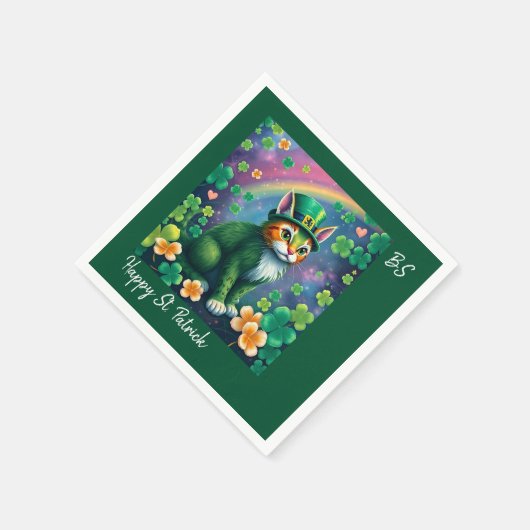 Glückliche Tiere in Tarnung - St. Patrick's Day Fu Serviette (Ecke)