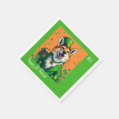 Glückliche Tiere in Tarnung - St. Patrick's Day Fu Serviette (Ecke)