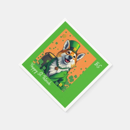 Glückliche Tiere in Tarnung - St. Patrick's Day Fu Serviette (Ecke)