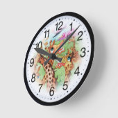 Glückliche Tiere Runde Wanduhr (Winkel)