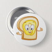 Glückliche Toast Kawaii Buttersemmel Scheibe Button (Vorne & Hinten)